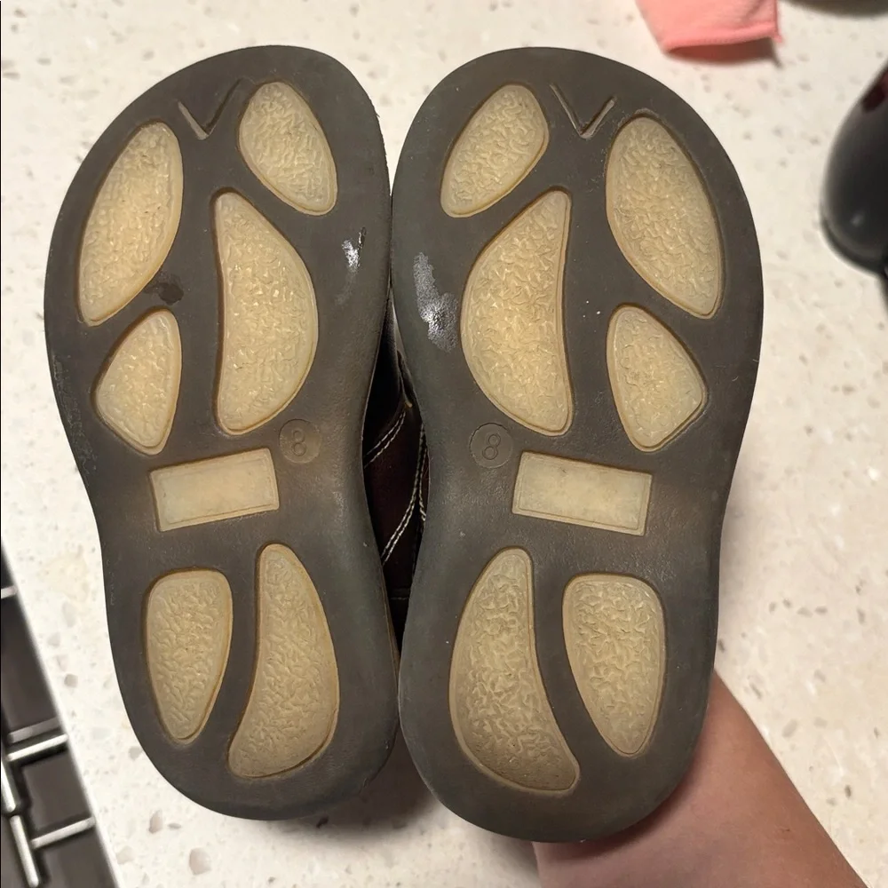 Brown Kids All Leather Shoes